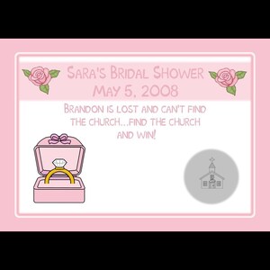 24 Douche nuptiale personnalisée Scratch Off Game Cards PINK RING BOX