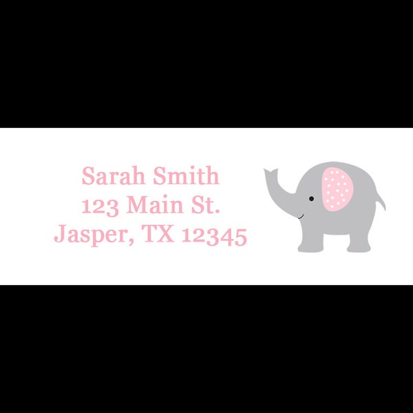 30 Return Address Labels Baby Shower ELEPHANT