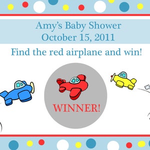 24 personnalisés Baby douche avions douche de bébé - cartes de jeux à gratter