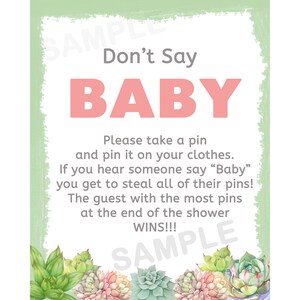 24 personalizzato Baby Shower Bingo Cards - succulente Baby Shower - succulente Bingo Cards - succulente Baby doccia - Sunshine gioco