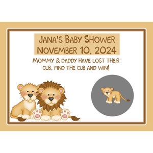 24 personalisierte Baby Shower Scratch Off Game Karten DSCHUNGEL BABIES - Zoo Baby Shower - Safari Baby Shower - GEDRUCKT und versendet