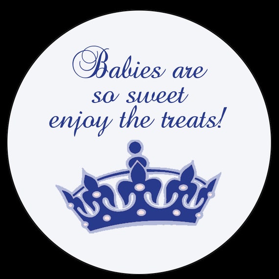 FOUR Sizes Available Personalized Round Stickers 2.5,2,1.5,1 Little Prince Baby Shower