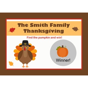 24 cartes de jeu à gratter personnalisées pour le jour de Thanksgiving - Cartes à gratter de dinde - Cartes à gratter familiales - IMPRIMÉES et EXPÉDIÉES à vous !
