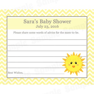 24 personalizado bebé ducha consejos tarjetas - eres mi sol Baby Shower - bebé sol ducha - sol consejos - deseos para mamá tarjetas