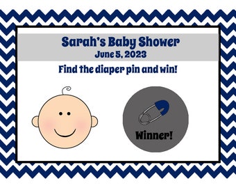 24 Baby Face Baby Shower Scratch Off Game Cards - Baby Shower Game Cards - Personalized, Printed and SHIPPED to you - Any Color - Customized
