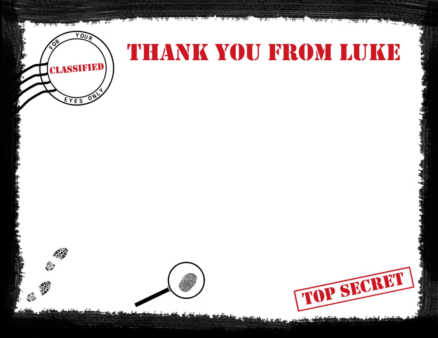 20 Personalized Birthday Thank You Cards Top Secret Spy | Etsy