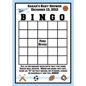24 cartones de BINGO para tema deportivo de Baby Shower