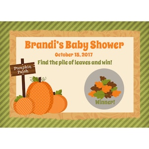 Carte da gioco - Zucca Patch - autunno Baby doccia gioco gratta e doccia 24 personalizzati bambino