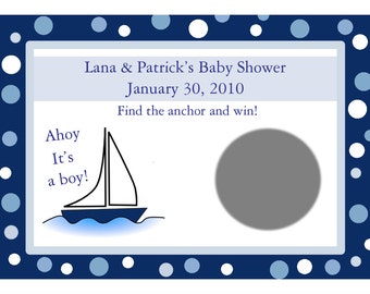 24 Baby Shower Scratch Off Game Cards  - AHOY IT'S A BOY