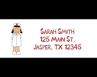 30 Personalized Return Address Labels - Nurse