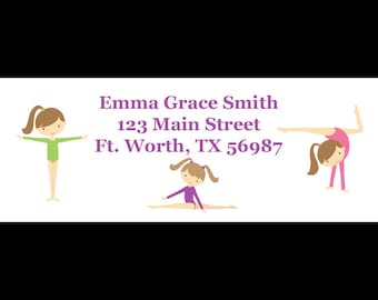 30 Return Address Labels - Gymnastics