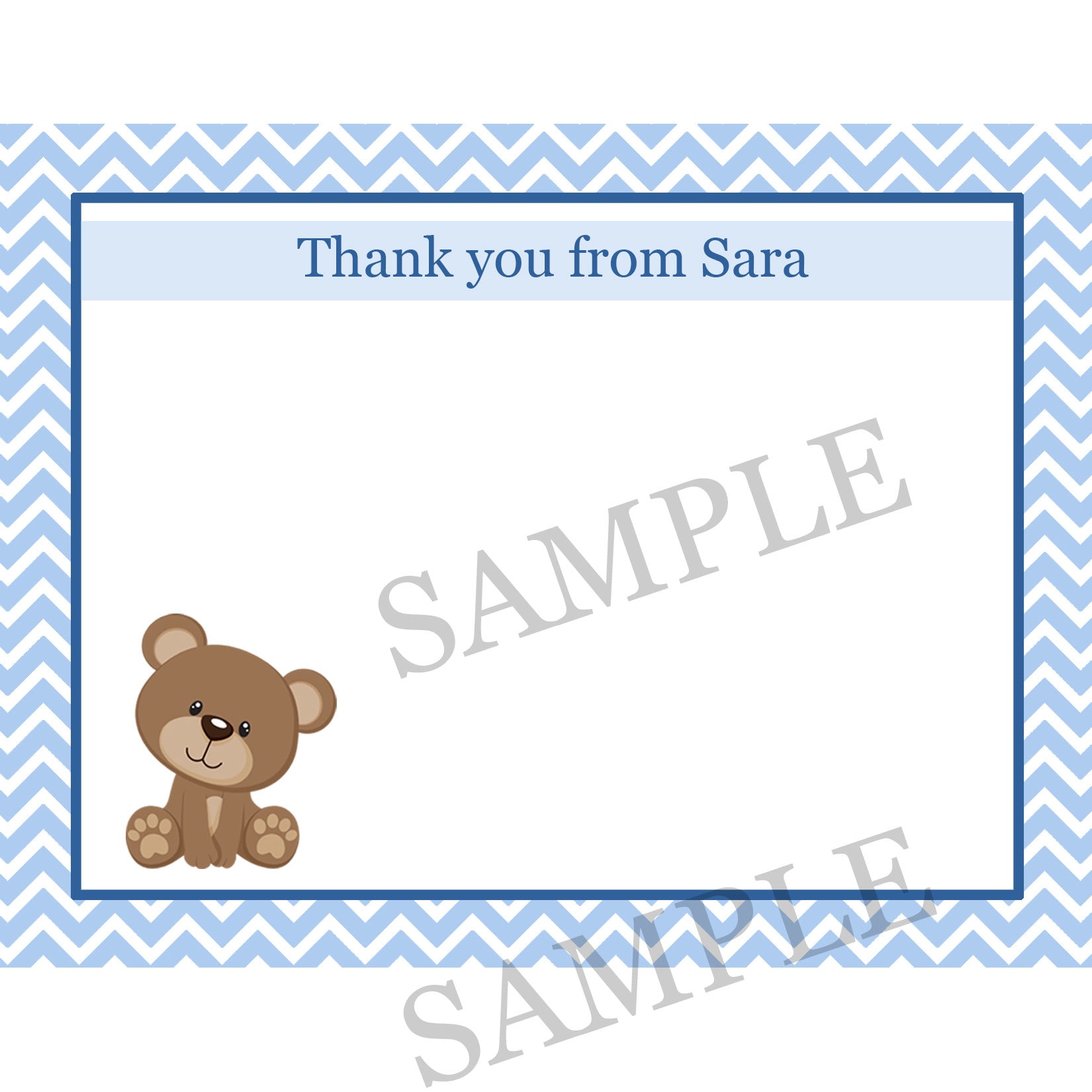Cute Teddy Bears Blue Party Thank You Cards Cute Teddy Bears Blue Party Thank You Cards