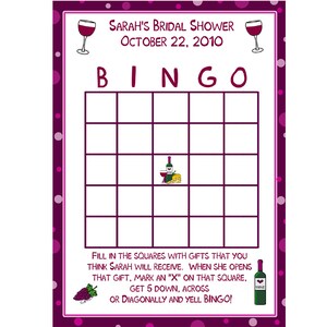 24 bingos personalizados para despedidas de soltera: bingos para despedidas de soltera con temática de vino: despedidas de soltera con temática de vino