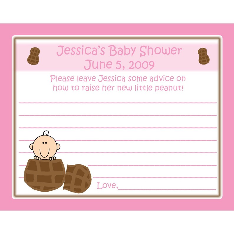 24 Baby Shower Advice Cards Personalized LITTLE PEANUT image 1