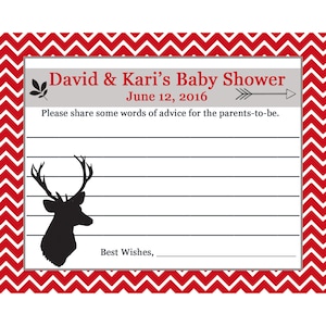24 gepersonaliseerde Baby kaarten douche advies - herten Baby douche - herten bruids douche - Wild leven babydouche - bos Baby Shower