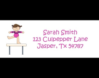 30 Personalized Return Address Labels     GYMNASTICS