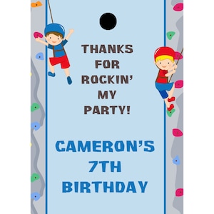 24 etiquetas personalizadas para lembrancinhas de aniversário - Design de festa de escalada