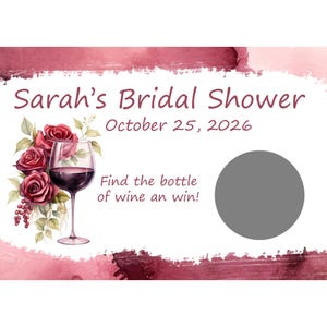24 cartes de jeu à gratter personnalisées vin nuptiale shower - vin nuptiale shower - jeu de vin de fête - cartes de jeu vin à gratter
