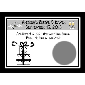60 personnalisé douche nuptiale à gratter cartes de jeu - noir et blanc cadeau Design
