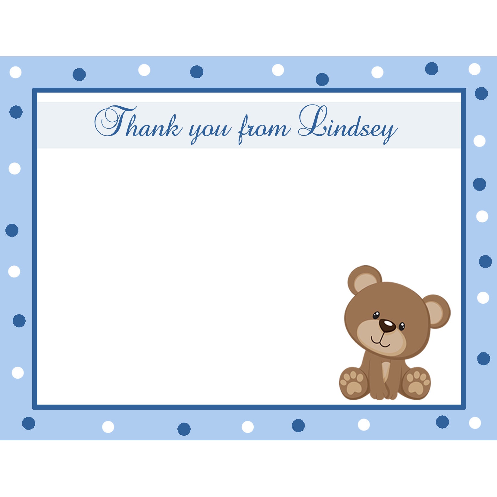 Cute Teddy Bears Blue Party Thank You Cards Cute Teddy Bears Blue Party Thank You Cards