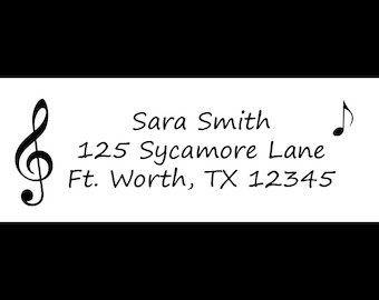 30 Personalized Return Address Labels - Music Design