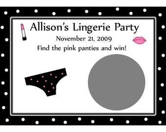 24 Personalized Scratch Off Game Cards - Bridal Shower - Bachelorette Party -   Lingerie Party