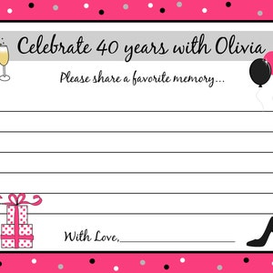40 Birthday Advice Cards  -  ANY AGE  - Any Colors -  40th 50th 60th 75th Birthday, etc.
