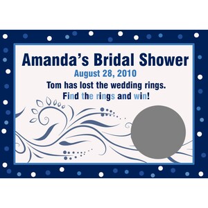 24 personalizzati carte da gioco - sposa moderna - Navy - Blues - acquazzone Bridal gioco gratta