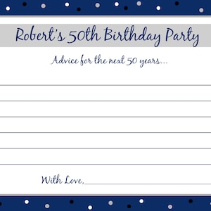 32 Birthday Advice Cards  -  ANY AGE  - Any Colors -  40th 50th 60th 75th Birthday, etc.