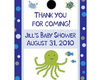 24 Personalized Baby Shower Favor Tags  UNDER THE SEA