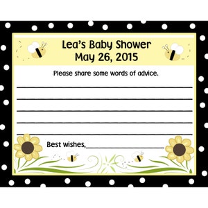 24 personalizzati Baby doccia consigli carte - Baby Bee