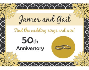 24 - Personalized 50th Anniversary Scratch Off Game Cards  -  Love Blossoms - Can Be Customized for any anniversary year
