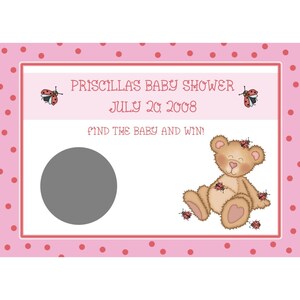 24 baby doccia gratta carte - Lady Bug e orso - Baby doccia - nuziale doccia