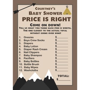 24 Douche de bébé personnalisée Le prix est juste Cartes de jeu - Adventure Awaits - Baby Shower de voyage - Adventure Awaits Baby Shower