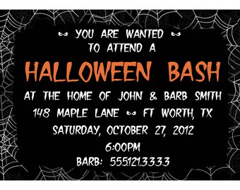 20 Personalized  Halloween  Party Invitations  - Haunted House - Halloween Bash - Fall Party - Birthday Party - PRINTED and shipped
