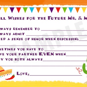 24 Novia ducha deseos tarjetas -Deseos para el futuro Sr. y Sra. - Tarjetas de deseos de boda - Fiesta Bridal Shower - Fiesta Party