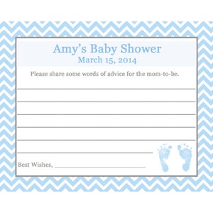 24 personalizzati Baby doccia consigli carte - - orma blu Design - Baby Blue piedi