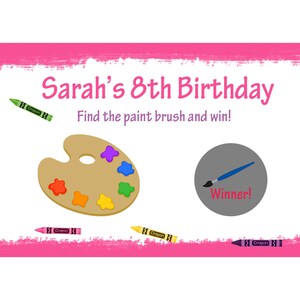 24 personnalisé anniversaire - Rose Art Party - jeu de cartes à gratter tout âge