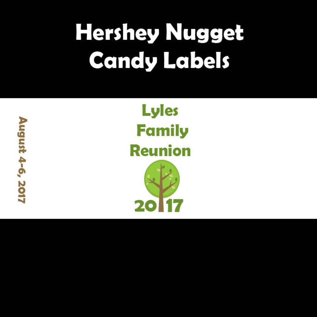 120 Personalized Mini Candy Bar Labels Family Reunion Etsy