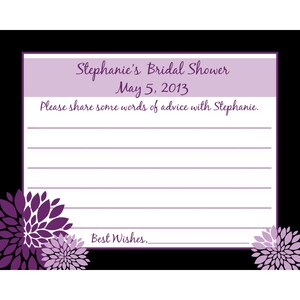 24 personalizada despedida de soltera consejos tarjetas - violetas - flores-