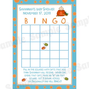 24 personalizado bebé ducha Bingo tarjetas - nuestra calabaza pequeña - azul