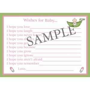24 Wishes for Baby Cards - Tarjetas personalizadas de baby shower - Sweet Pea Design