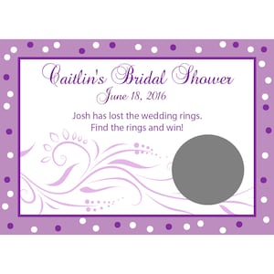 24 personnalisé mariée douche à gratter jeu cartes - mariée moderne - violet Bridal Shower - lilas Bridal Shower - mariage gratter jeu