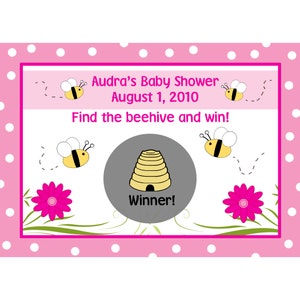 24 personalizzati bambino doccia gratta carte da gioco - mamma-a-Bee Design - rosa Baby doccia