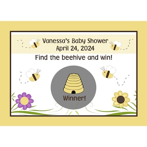 24 Baby Shower Scratch Off Game Cards personalizzate BABY BEE DESIGN - Baby Bee Shower - Baby To Bee - Bee Baby Shower