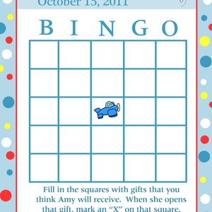 24 personalizado bebé ducha tarjetas de Bingo - tema de avión
