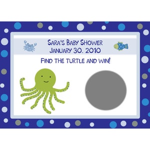 24 personnalisés Baby douche à gratter des cartes de jeu - UNDER THE SEA