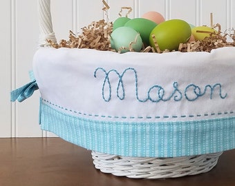 Boy Easter Basket Liner, Fits Pottery Barn Kids Easter Basket, Personalized with Name