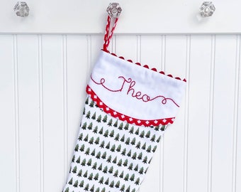 Personalized Christmas Stocking,  Quilted Stocking, Monogram Stocking