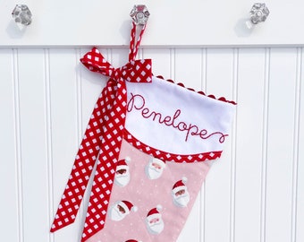 Personalized Christmas Stocking,  Quilted Stocking, Monogram Stocking